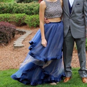 Teriani couture blue prom dress